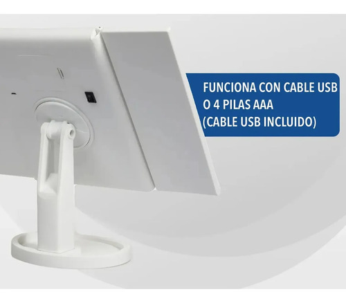 Espejo De Maquillaje Triple Con Luz Led Usb Belleza 241344 - Imagen 27
