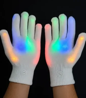 Guantes Con Luces Luminosos Luz Led Cotillon Fiestas Yjo497