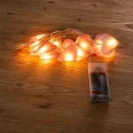 Guirnalda led de corazones rosas de felpa a pila – accesorios incluidos