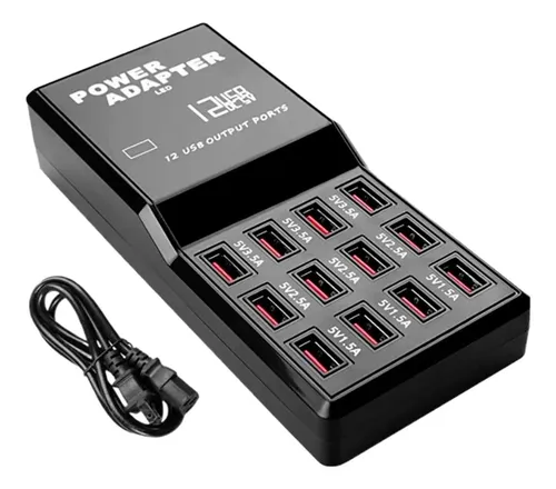 Hub_12_Puertos_Usb_Zapatilla_Cargador_Multiple_5v_12a_220v__D_840174-MLA79669295429_092024-O.webp Hub cargador 12 puertos USB 12a 220v - Imagen 1