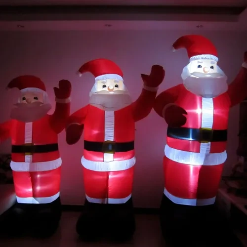 Papá Noel inflable de navidad con luz LED 120 cm 25390 – imagen de uso