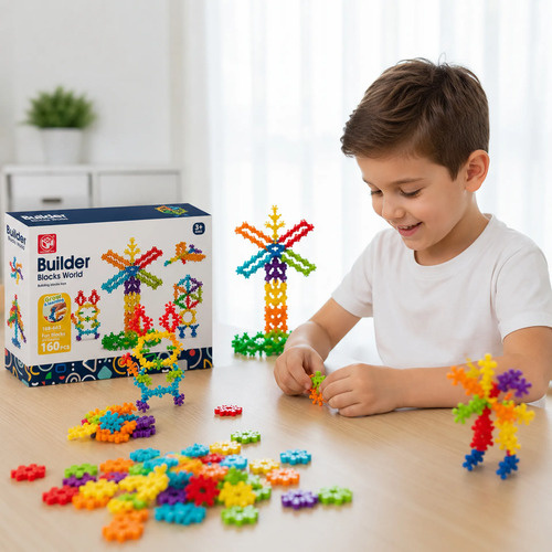 Juego De Bloques Encastre 160 Piezas Juguete De Niños 019-a