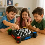 Juego de mesa familiar 7 en 1 ajedrez ludo damas 24125 – vista lateral