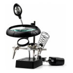Lupa con luz LED pinza base para cautin reparar Mg16129 – zoom detalle