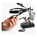 Lupa Con Luz Led Pinza Base Para Cautin Reparar Mg16129