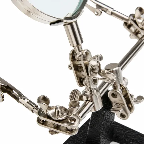 Lupa Soporte Para Soldadura Cautin Plaqueta 2 Pinzas S1797 - Imagen 7
