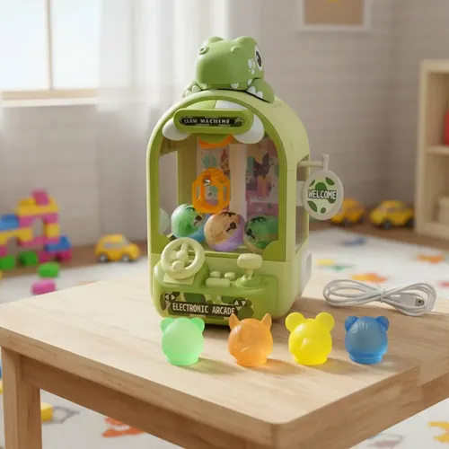 Mini Máquina Expendedora Peluches Con Luz Y Sonido C9000 Verde - Imagen 14