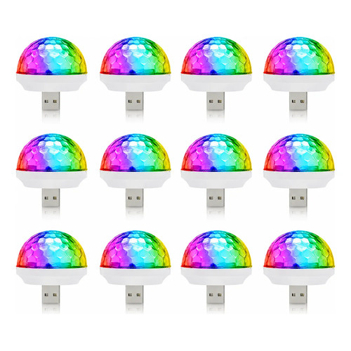 Pack X12 mini esfera RGB USB OTG audio rítmica para celular