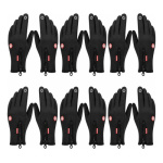 Pack X6 Guantes Tacticos Cierre Impermeables Moto Nieve Negro Único