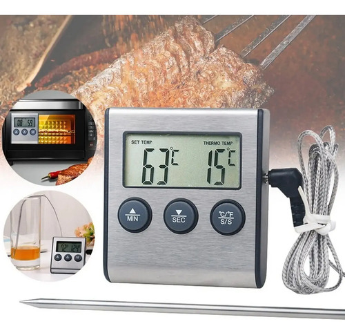 Pack X6 Termometro Digital Alimentos Cocina Horno Con Sonda - Imagen 2