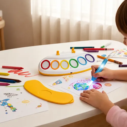 Pincel Mágico Con Paleta De Luces Para Pintar Arte 24126 Blanco - Imagen 4