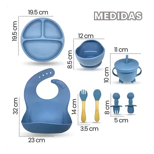 Set alimentación bebe antideslizante plato de silicona Beb1 - Imagen 13