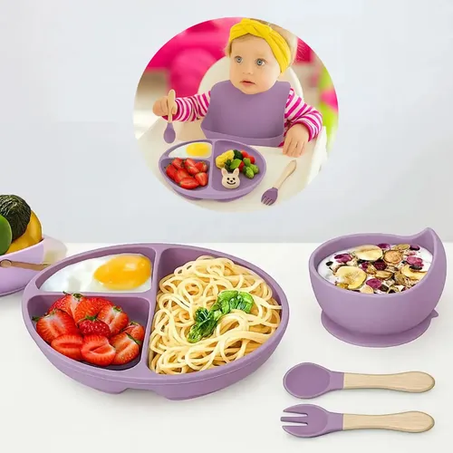 Set alimentación bebe antideslizante plato de silicona Beb1 - Imagen 54
