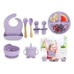 Set alimentación bebe antideslizante plato de silicona Beb1 - Imagen 8