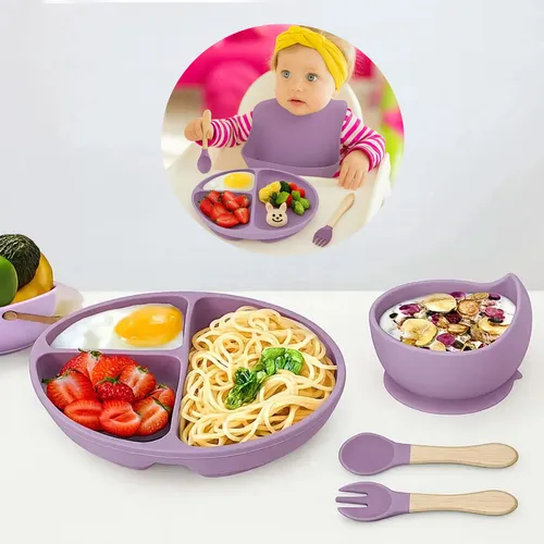 Set alimentación bebe antideslizante plato de silicona Beb1 - Imagen 31