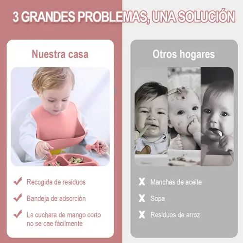 Set alimentación bebe antideslizante plato de silicona Beb1 - Imagen 19