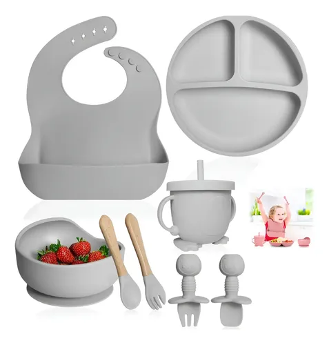 Set alimentación bebe antideslizante plato de silicona Beb1 - Imagen 24