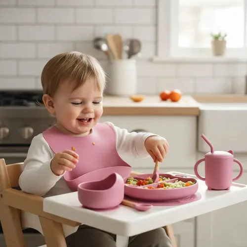 Set alimentación bebe antideslizante plato de silicona Beb1 - Imagen 49