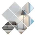 10 Espejos Acrilicos Placas Autoadhesivas 15x15 Cm Deco Um79 - Imagen 3