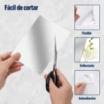 50 Espejos Acrilicos Placas Autoadhesivas 15x15 Cm Deco Um79 Transparente - Imagen 6