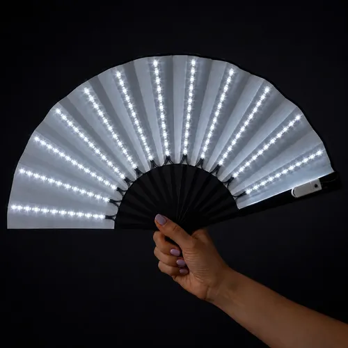Abanico De Tela Luminoso Con Luz Led Fiestas Cotillon Yj0863 - Imagen 2