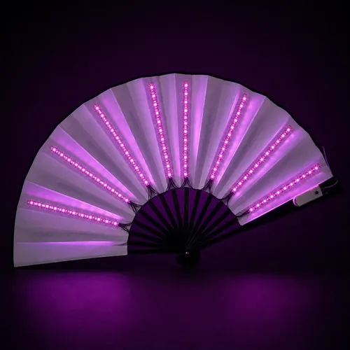 Abanico De Tela Luminoso Con Luz Led Fiestas Cotillon Yj0863 - Imagen 5