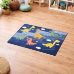 Alfombra diseño de autos y dinos paisaje para niños Aa0493