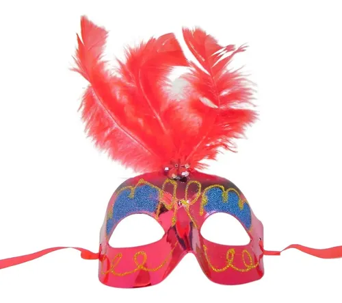 Antifaz Mascarilla X 12 Unidades Plumas Carnaval Veneciano - Imagen 3