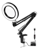 Aro Led Con Lupa + Soporte De Mesa Articulado Con Agarre