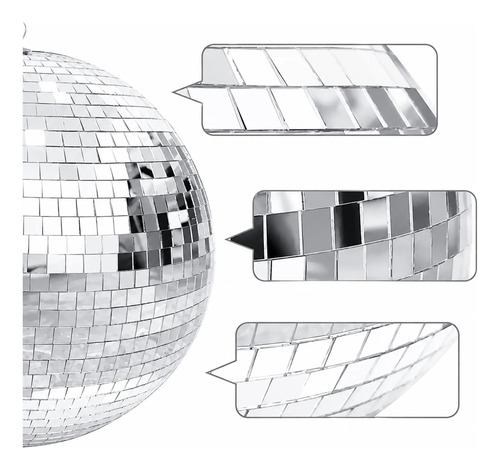 Bola Disco Espejada De Boliche 15 Cm Fiesta Cumpleaños Bol15 Transparente - Imagen 4