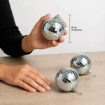 Bolas disco espejadas X3 8 cm de decoración boliche Yj0935 - Imagen 5