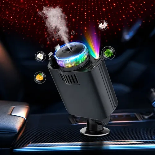 Cargador de auto aromaterapia 5 en 1 con luz estrellas St510 - Imagen 5