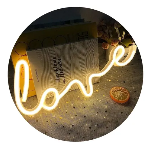 Cartel neón luminoso love A3 - Imagen 1