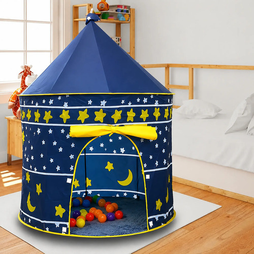 Castillo plegable juego pelotero azul - Imagen 2