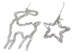 Cortina de luces LED cálida con reno y estrellas Ren16 - Imagen 7