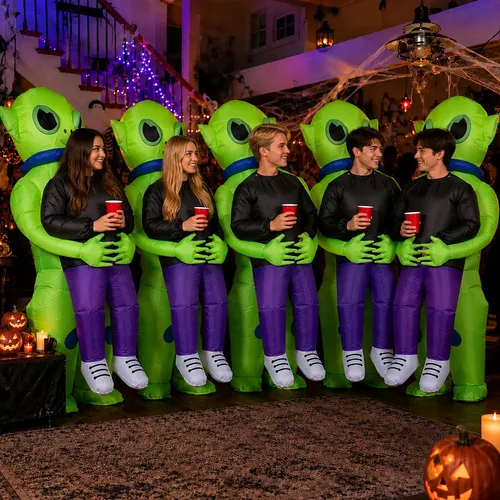 Disfraz inflable de marciano alien para fiesta halloween Fz2105 - Imagen 9