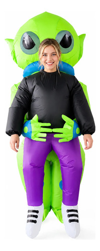 Disfraz inflable de marciano alien para fiesta halloween Fz2105 - Imagen 4