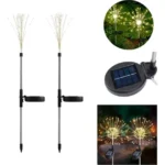 Estacas X2 lámpara solar 90 LED para jardín S090