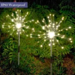 Estacas X2 lámpara solar 90 LED para jardín S090 - Imagen 7