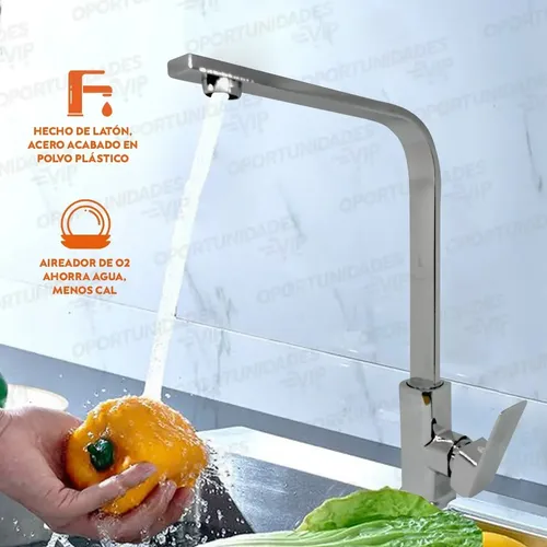 Grifo De Cocina Monocomando Baño Recta Con Giro Diseño Di17 - Imagen 2