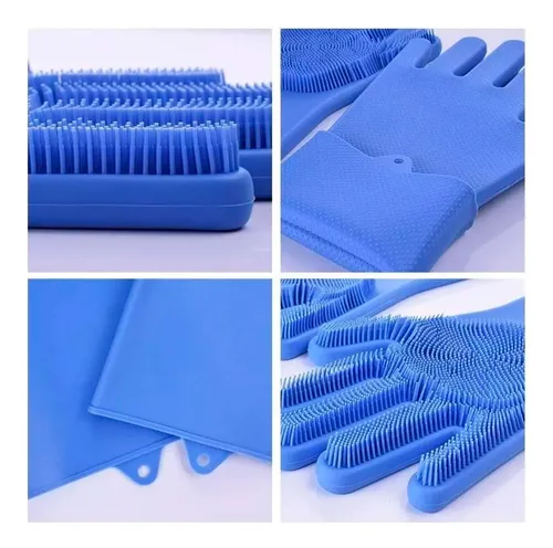 Guantes De Silicona Lava Platos Perro Baño Cocina Auto - Imagen 12