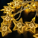 Guirnalda con luces led cálidas con forma de estrellas de metal 2 Mts USB - Imagen 6