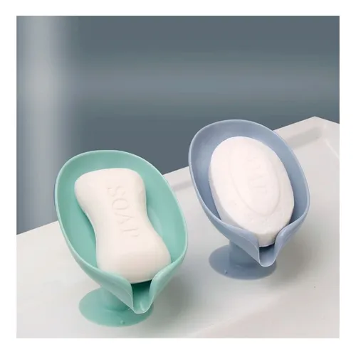 Jabonera De Baño Moderna Con Soporte Ventosa Y Drenaje Qq272 - Imagen 2