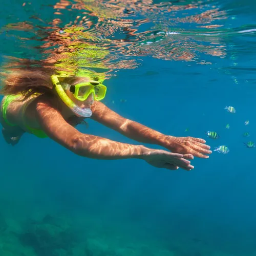 Juego de snorkel buceo infantil gafas tubo patas de rana - Imagen 4