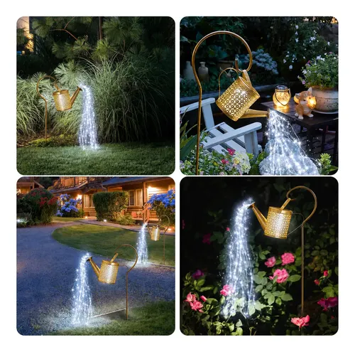 Lámpara Decorativa Regadera Solar Estaca Para Jardín 05-01 Bronce - Imagen 4