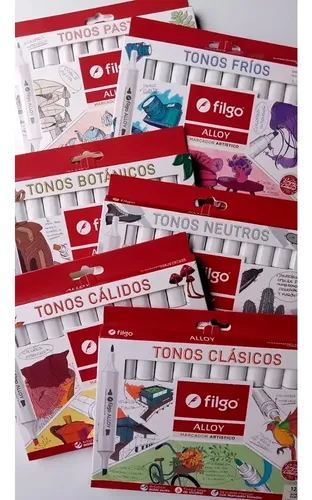 Marcadores X12 Fibrones Colores Doble Punta Filgo 1.0/1-6mm - Imagen 3
