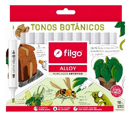 Marcadores X12 Fibrones Colores Doble Punta Filgo 1.0/1-6mm - Imagen 9
