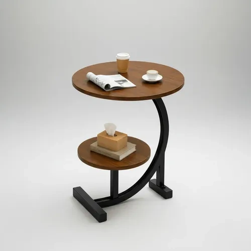 Mesa doble redonda para living moderna minimalista Ct5706 - Imagen 9