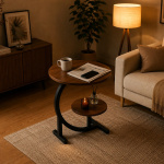 Mesa doble redonda para living moderna minimalista Ct5706 - Imagen 5