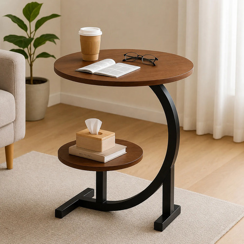 Mesa doble redonda para living moderna minimalista Ct5706